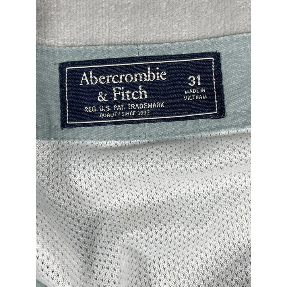 Abercrombie & Fitch Board Shorts Men's 31 Blue Gray Stretch Swim Trunks Surf